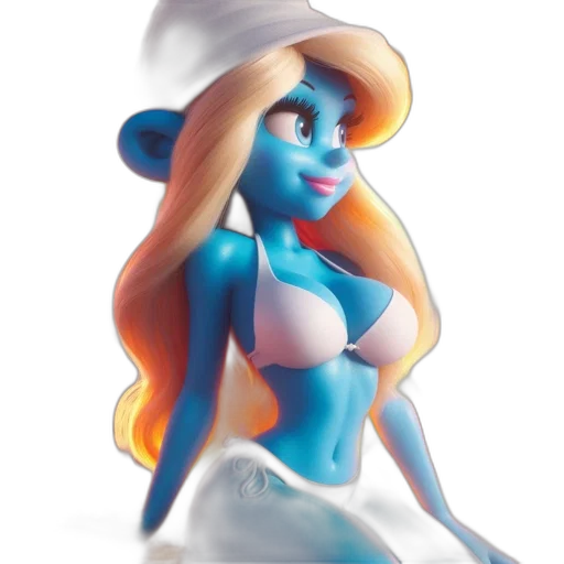 hat, concept art, watercolor, fantasy art, 3d render, underwater, blue, pastel transparent PNG cut-out
