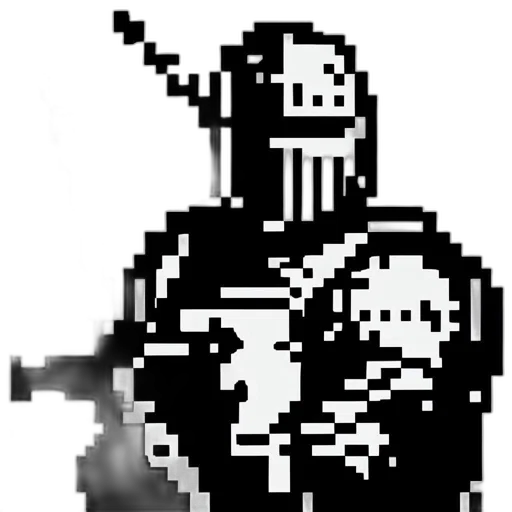 robot, weapon, staff, sword, pixel art, concept art, comic book art, vaporwave transparent PNG cut-out