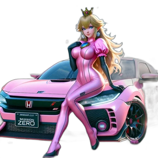 car, concept art, vaporwave, fantasy art, anime, pastel, princess, pink transparent PNG cut-out