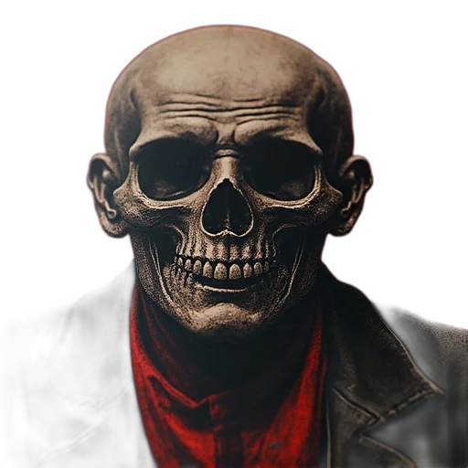 face, mask, jacket, staff, concept art, 3d render, photorealistic, pixel art transparent PNG cut-out