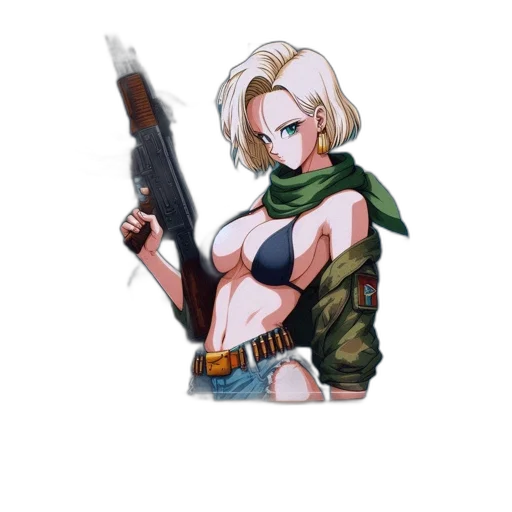weapon, jacket, staff, pixel art, concept art, comic book art, anime, computer transparent PNG cut-out
