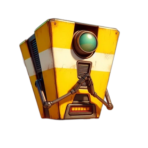 robot, weapon, staff, concept art, 3d render, pixel art, golden, yellow transparent PNG cut-out