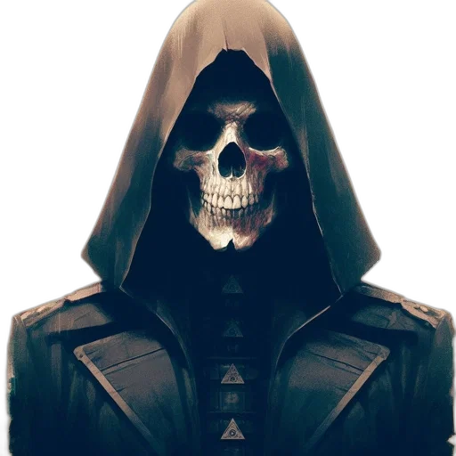 mask, face, jacket, staff, concept art, pixel art, photorealistic, 3d render transparent PNG cut-out