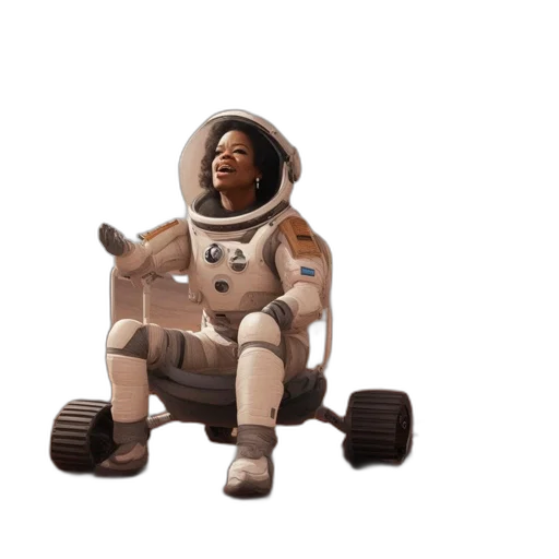 robot, car, creature, jacket, concept art, 3d render, outer space, woman transparent PNG cut-out