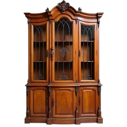 furniture, staff, crown, dress, classic, wooden, cabinet, intricate transparent PNG cut-out