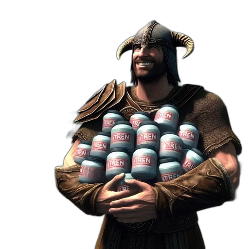 bottle, weapon, food, hat, 3d render, concept art, fantasy art, image transparent PNG cut-out