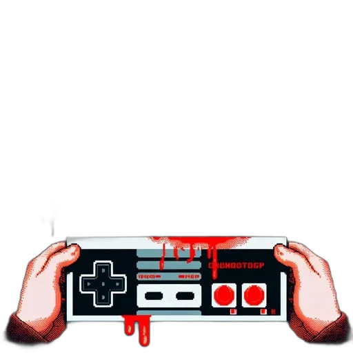 weapon, pixel art, concept art, cyberpunk, 3d render, red, inside, old transparent PNG cut-out