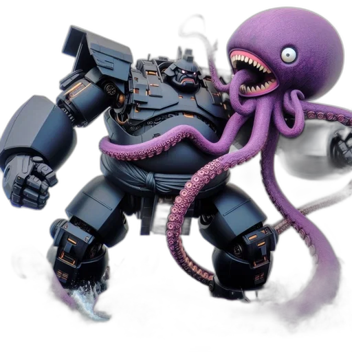 robot, creature, staff, weapon, concept art, 3d render, outer space, armored transparent PNG cut-out