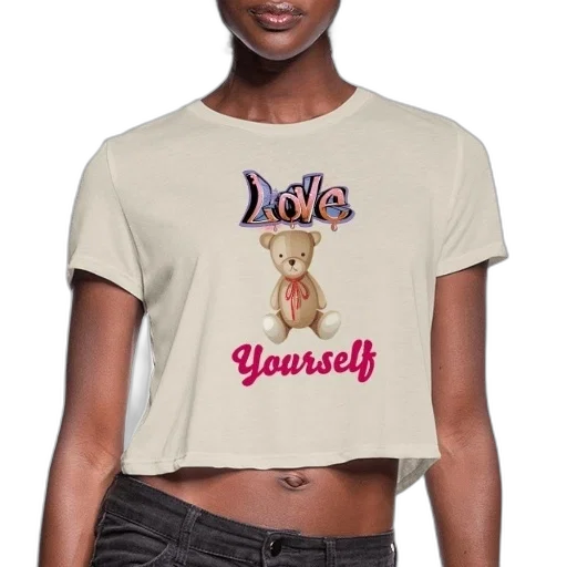 cartoon, person, wearing, cropped, t-shirt, text, love, yourself transparent PNG cut-out