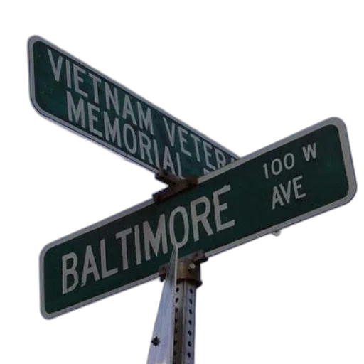 city street, street, sign, intersection, baltimore, ave, vietnam, memorial transparent PNG cut-out