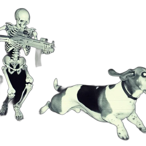 animal, concept art, 3d render, pixel art, comic book art, monochrome, scene, skeletal transparent PNG cut-out