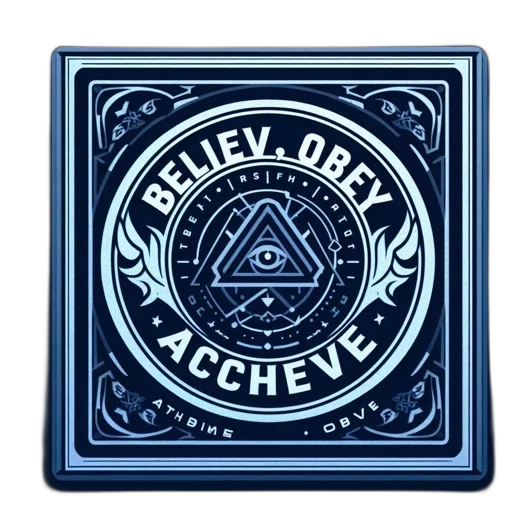 ornate, square-shaped, emblem, features, central, triangle, bearing, eye transparent PNG cut-out