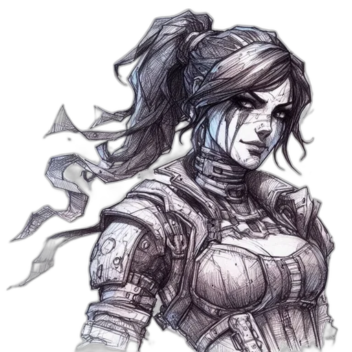 face, concept art, fantasy art, comic book art, cyberpunk, blue, monochrome, dark transparent PNG cut-out