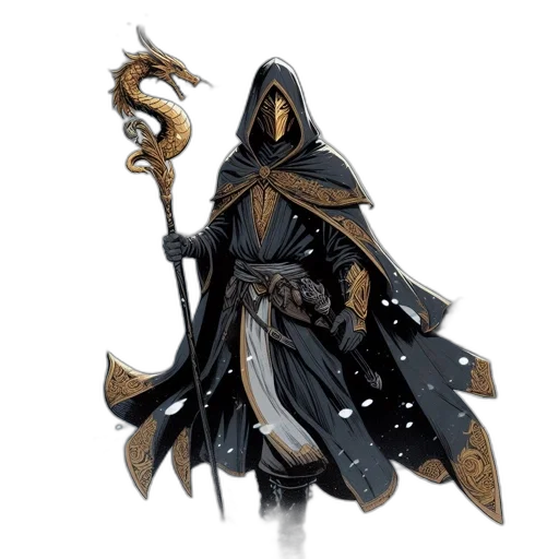 staff, dragon, sword, weapon, concept art, fantasy art, 3d render, comic book art transparent PNG cut-out
