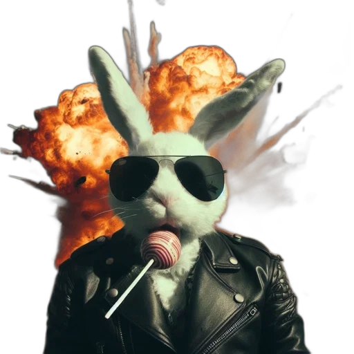 jacket, mask, animal, hat, concept art, cyberpunk, photorealistic, 3d render transparent PNG cut-out