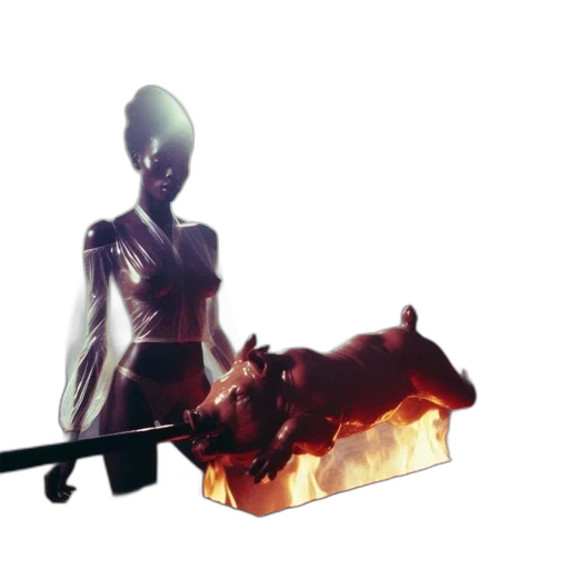 sword, weapon, staff, food, concept art, 3d render, fantasy art, vaporwave transparent PNG cut-out