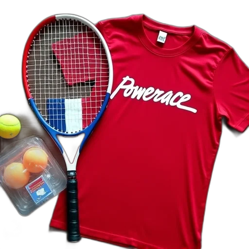 tennis, racket, red, white, blue, flag, design, handle transparent PNG cut-out