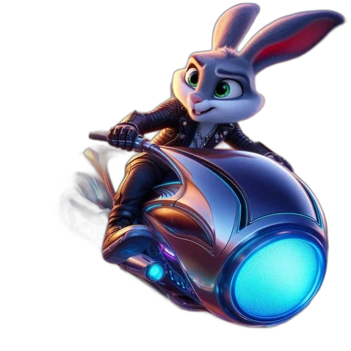 robot, weapon, animal, concept art, 3d render, fantasy art, pixel art, rabbit transparent PNG cut-out