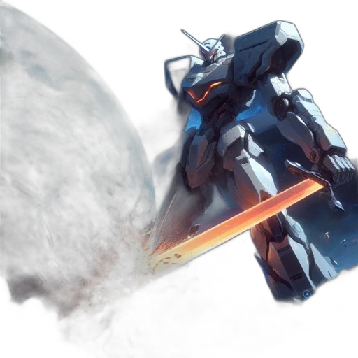 sword, weapon, robot, dragon, concept art, fantasy art, watercolor, anime transparent PNG cut-out