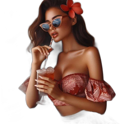 dress, food, jewelry, photorealistic, fantasy art, concept art, oil painting, red transparent PNG cut-out