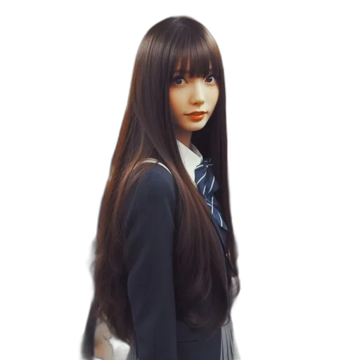hair, staff, jacket, robot, anime, photorealistic, 3d render, oil painting transparent PNG cut-out