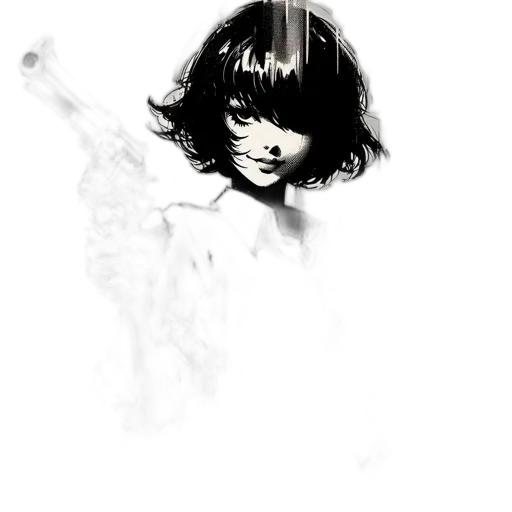 face, creature, robot, dress, photorealistic, comic book art, pencil sketch, fantasy art transparent PNG cut-out