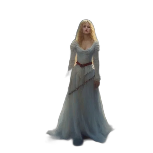 dress, staff, 3d render, concept art, fantasy art, photorealistic, snow, medieval transparent PNG cut-out
