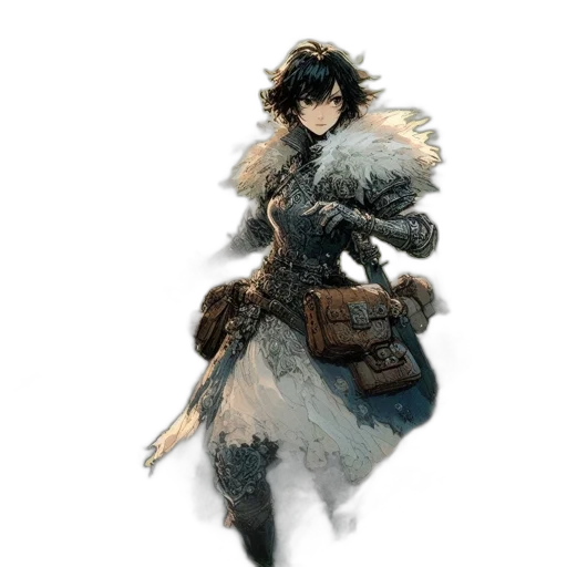 sword, dress, weapon, staff, concept art, fantasy art, watercolor, pixel art transparent PNG cut-out