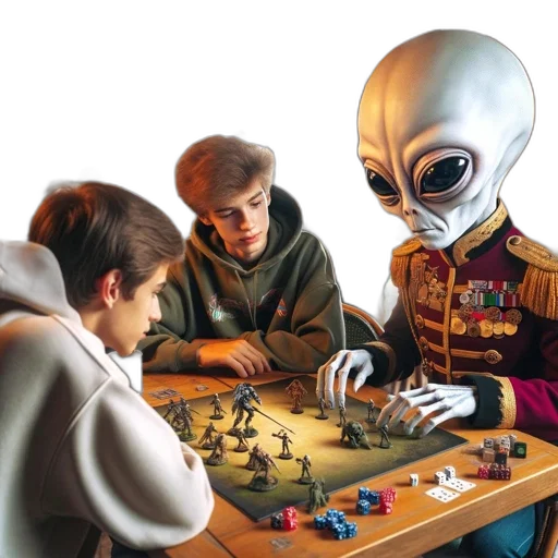 robot, concept art, outer space, underwater, two, guys, play, board transparent PNG cut-out