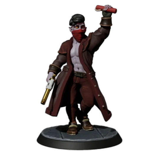 staff, concept art, 3d-rendered, male, character, unique, appearance, wields transparent PNG cut-out