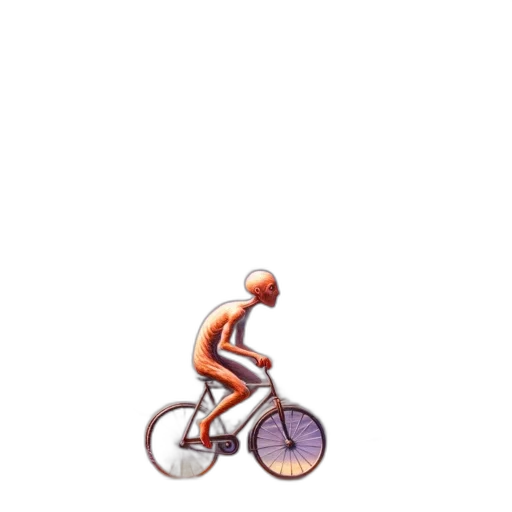 animal, creature, pixel art, concept art, 3d render, photorealistic, painting, cyclist transparent PNG cut-out