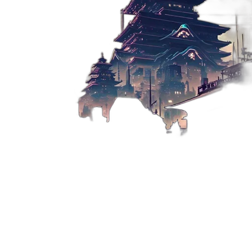 dragon, building, tree, crown, concept art, 3d render, pixel art, fantasy art transparent PNG cut-out