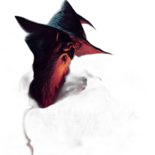 hat, mask, dragon, face, concept art, fantasy art, watercolor, photorealistic transparent PNG cut-out