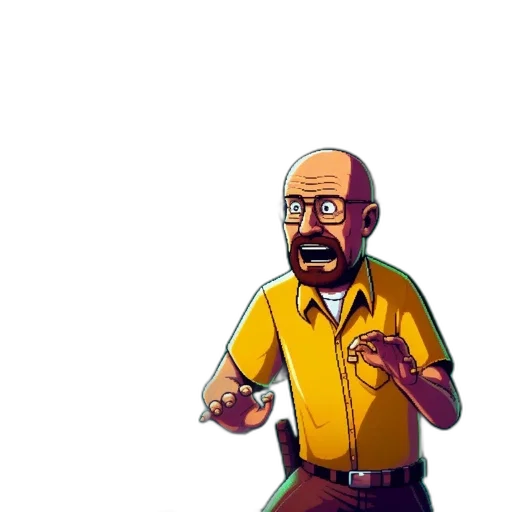 staff, jacket, robot, animal, pixel art, cartoon, comic book art, concept art transparent PNG cut-out