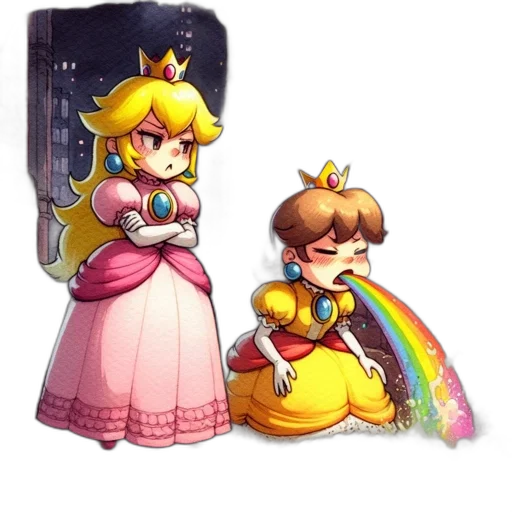 crown, dress, staff, weapon, concept art, pixel art, watercolor, fantasy art transparent PNG cut-out