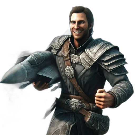 sword, weapon, staff, jacket, 3d render, concept art, fantasy art, photorealistic transparent PNG cut-out