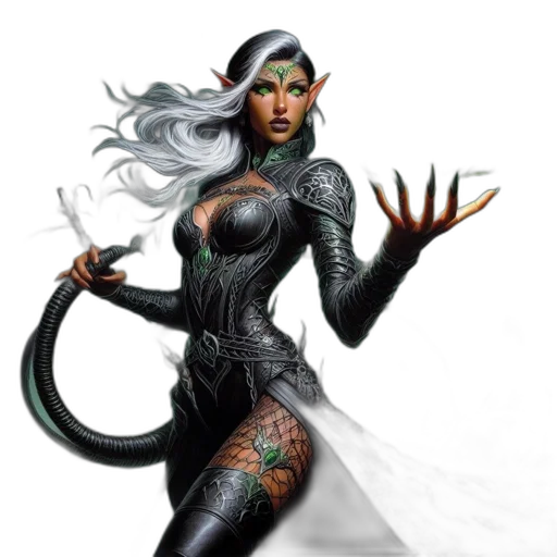 fantasy art, concept art, comic book art, pixel art, dark, fantasy, character, elfish transparent PNG cut-out