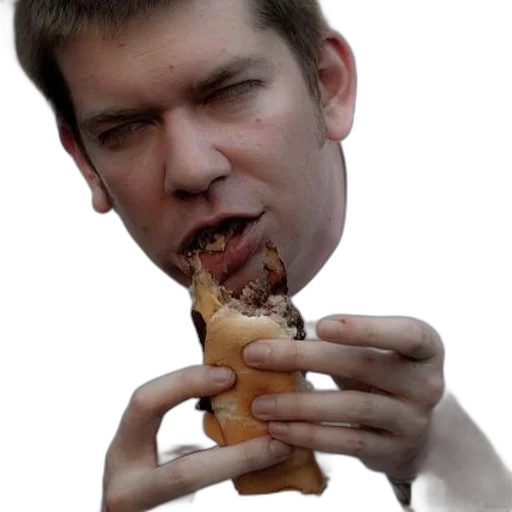 food, creature, animal, face, photorealistic, man, white, shirt transparent PNG cut-out