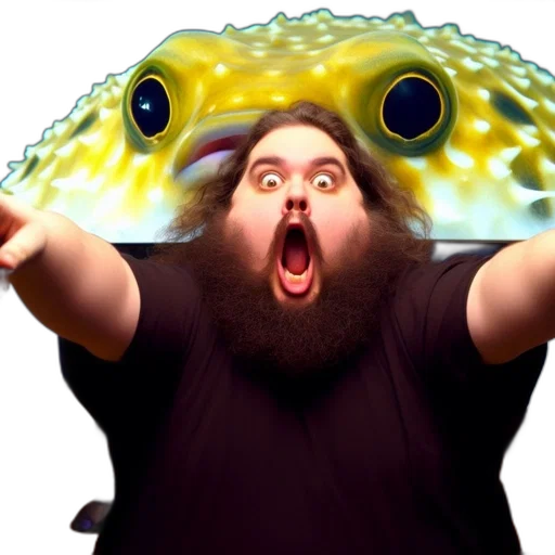 creature, animal, concept art, photorealistic, 3d render, fantasy art, underwater, man transparent PNG cut-out