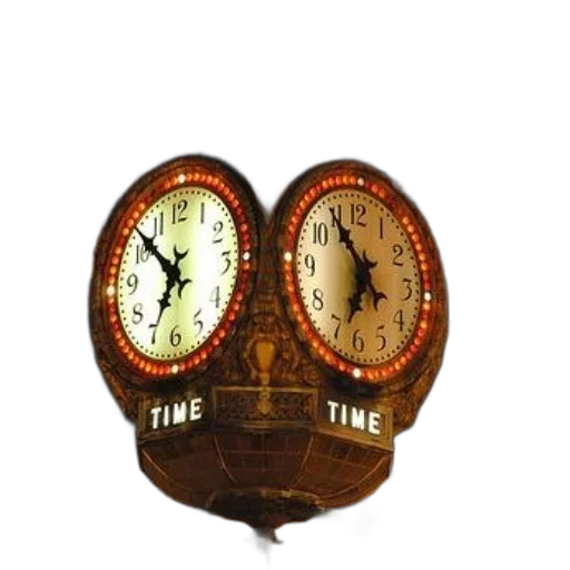 furniture, 3d render, large, ornate, clock, two, faces, each transparent PNG cut-out