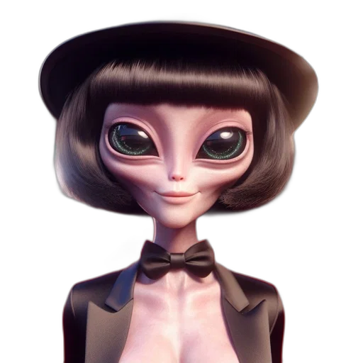 hat, staff, robot, face, concept art, 3d render, cartoon, fantasy art transparent PNG cut-out