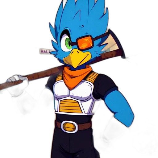 staff, weapon, mask, cartoon, concept art, pixel art, 3d render, blue transparent PNG cut-out