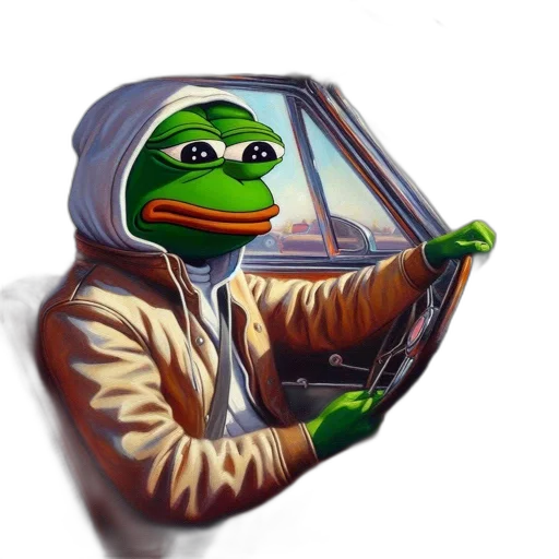 car, jacket, face, photorealistic, concept art, frog, wearing, beige transparent PNG cut-out