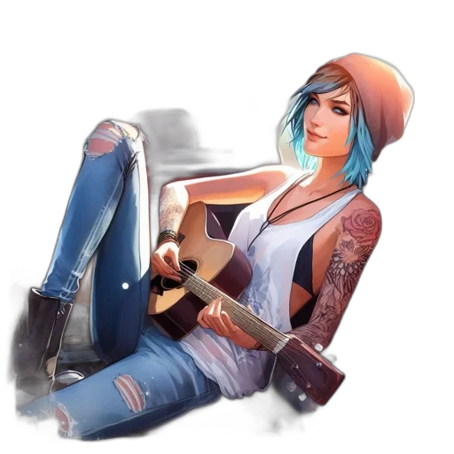 jacket, weapon, concept art, fantasy art, comic book art, photorealistic, neon lights, blue transparent PNG cut-out