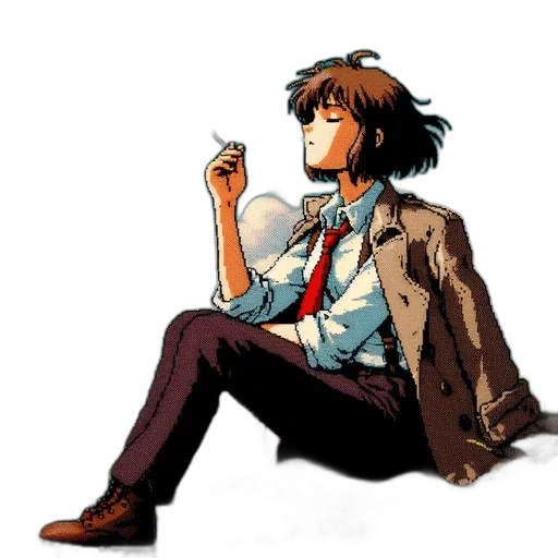 jacket, staff, umbrella, concept art transparent PNG cut-out