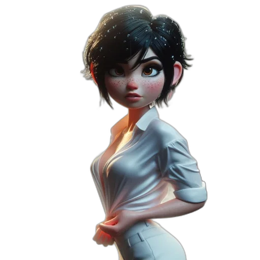staff, robot, dress, jacket, concept art, 3d render, comic book art, fantasy art transparent PNG cut-out
