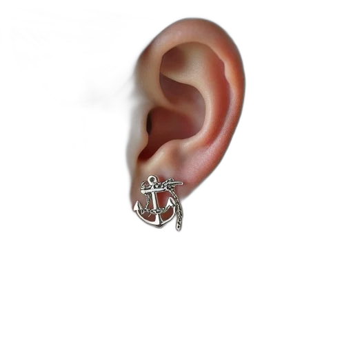 jewelry, crown, staff, face, photorealistic, 3d render, silver, anchor transparent PNG cut-out