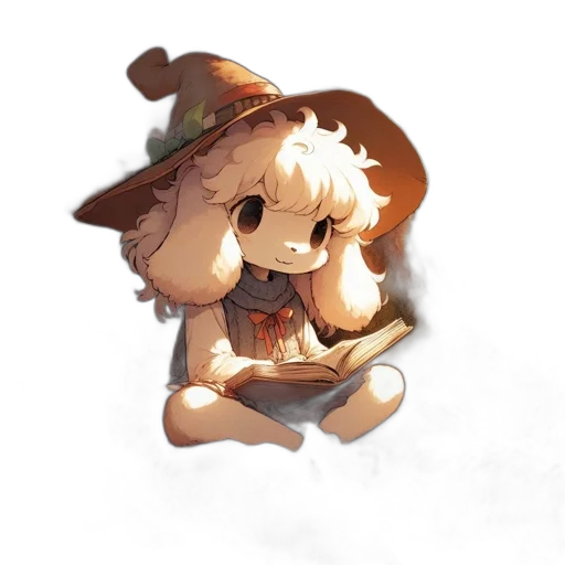 hat, staff, mask, creature, watercolor, pixel art, concept art, fantasy art transparent PNG cut-out