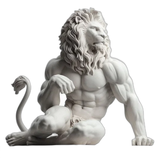 3d render, concept art, photorealistic, fantasy art, life-sized, white, marble, statue transparent PNG cut-out