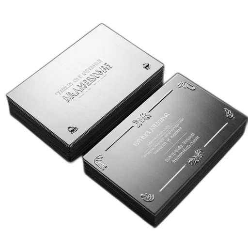 jewelry, silver, metal, look, business, card, template transparent PNG cut-out